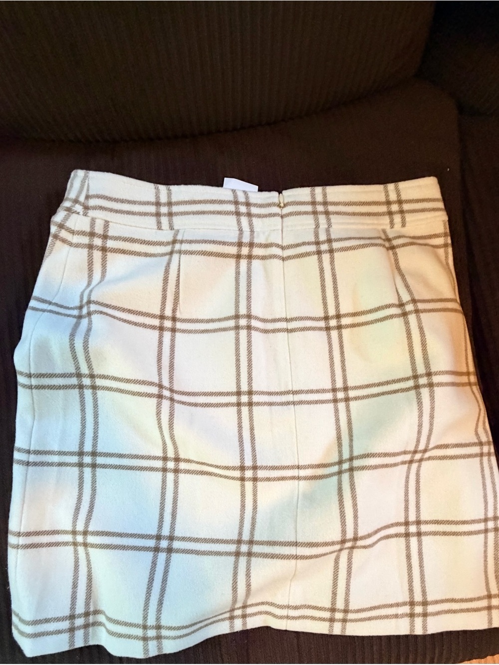 J Crew Women’s Cream Plaid Mini Skirt - Picture 2 of 3